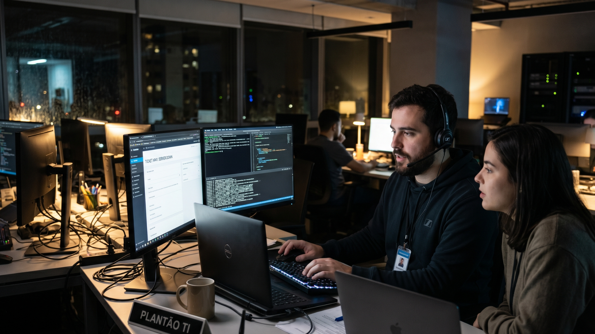 Plantao noturno da equipe tecnica da Mais Dados