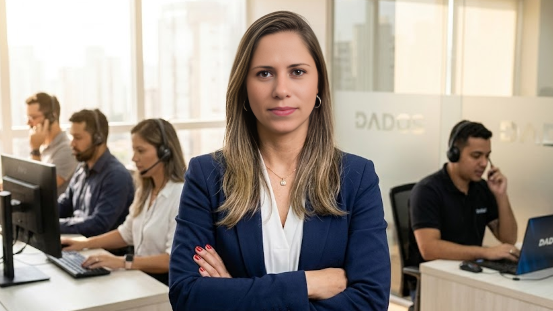 Equipe de suporte da Mais Dados em atendimento